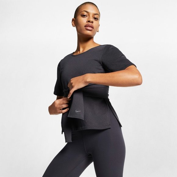 Nike Tops - NWT Nike Dri-fit Tie Front Yoga Training Loungewear Top Sz XL